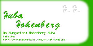 huba hohenberg business card